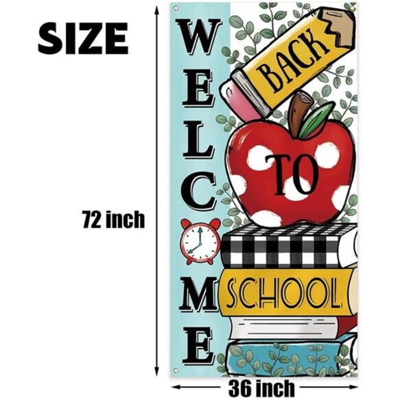 Lightweight First‎ Day of School Door Cover Welcome Back To School Banner - Picture 2 of 5